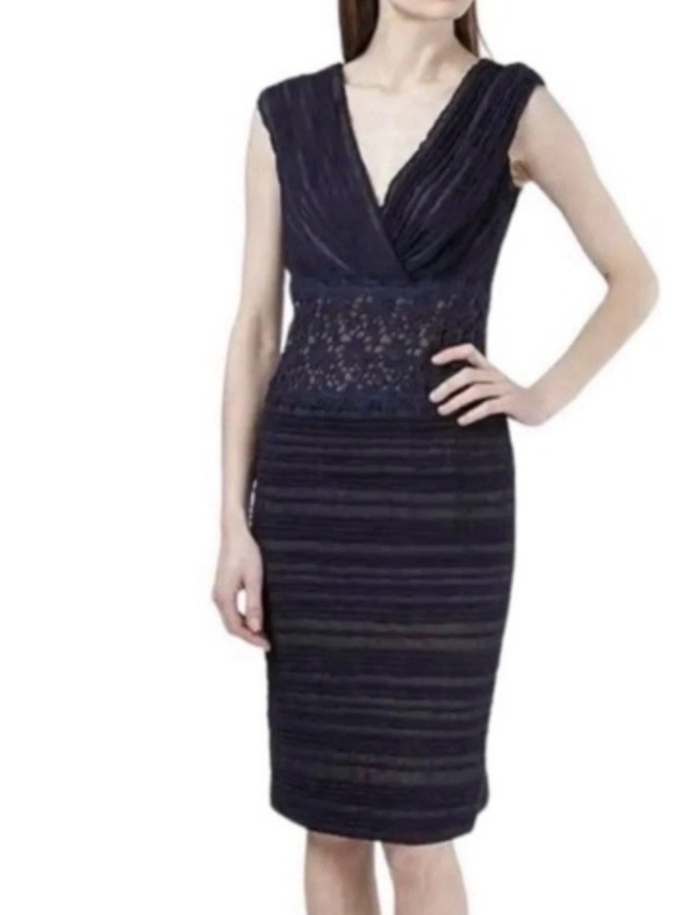 Tadashi Shoji Black Lace Sheath Dress 6